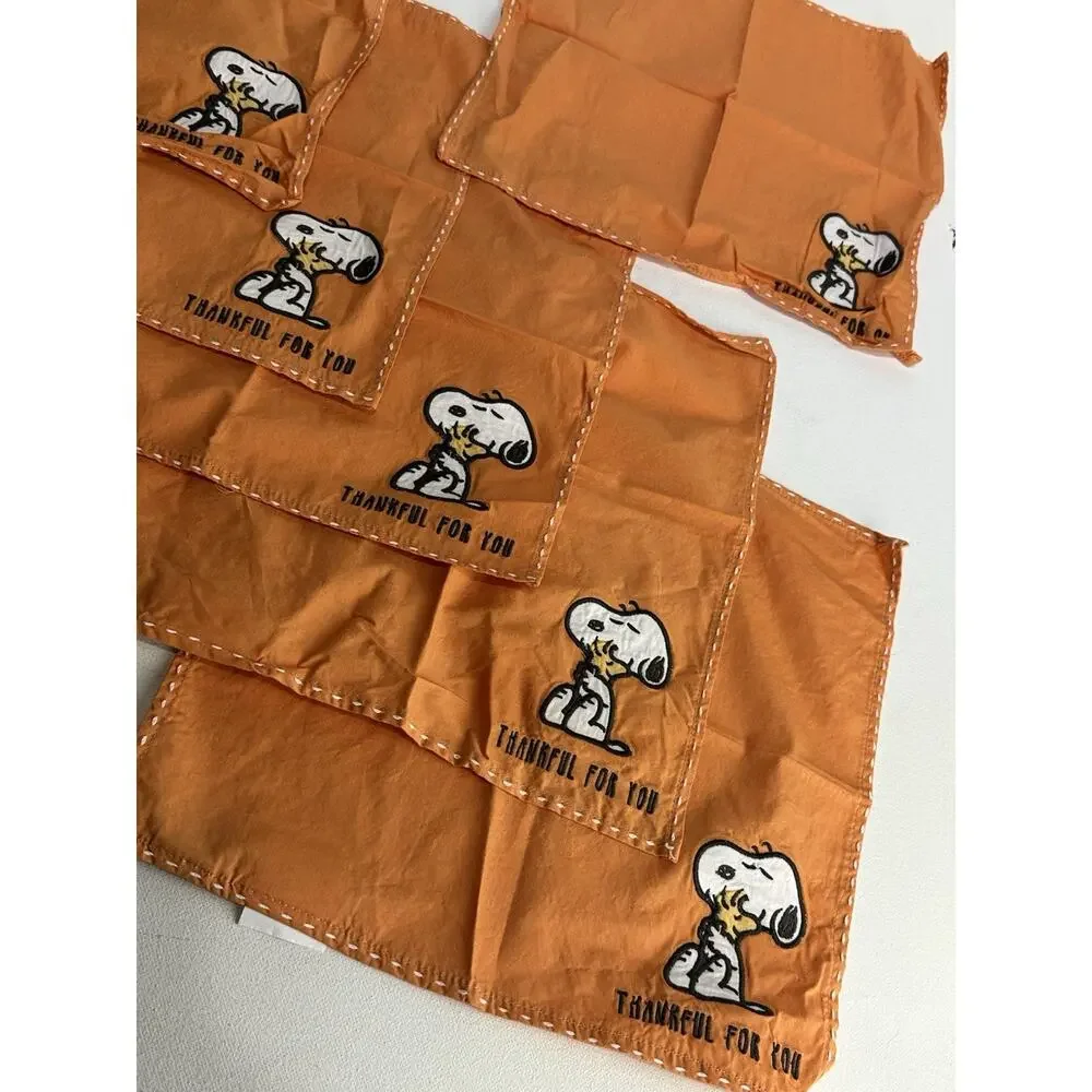 Pottery Barn Kids Cloth Snoopy happy thanksgiving tablecloth Plus Napkins